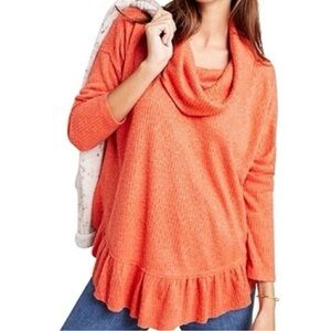 Anthropologie Addie‎ Ruffled Hacci Pullover by Maeve - EUC